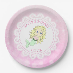 Personalisiert Pink Mermaid Birthday Teller