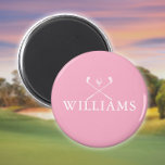 Personalisiert Pink Name Golf Clubs Magnet<br><div class="desc">Personalisieren Sie den Namen in klassischer Typografie,  um ein einzigartiges Golfgeschenk zu schaffen und für jeden Golfer zu behalten. Entwickelt von Thisisnotme©</div>