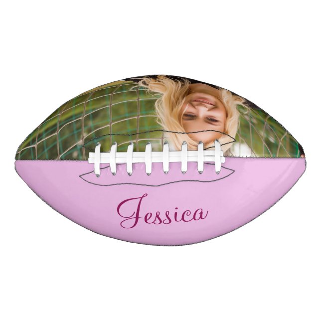 Personalisiert Pink Niedlich Girls Foto Football (Vorderseite)