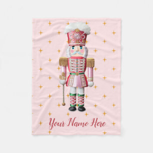 Personalisiert Pink Nutcracker Weihnachtsblankon Fleecedecke