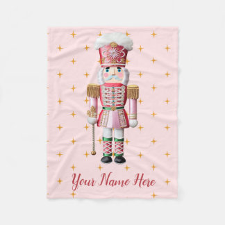 Personalisiert Pink Nutcracker Weihnachtsblankon Fleecedecke