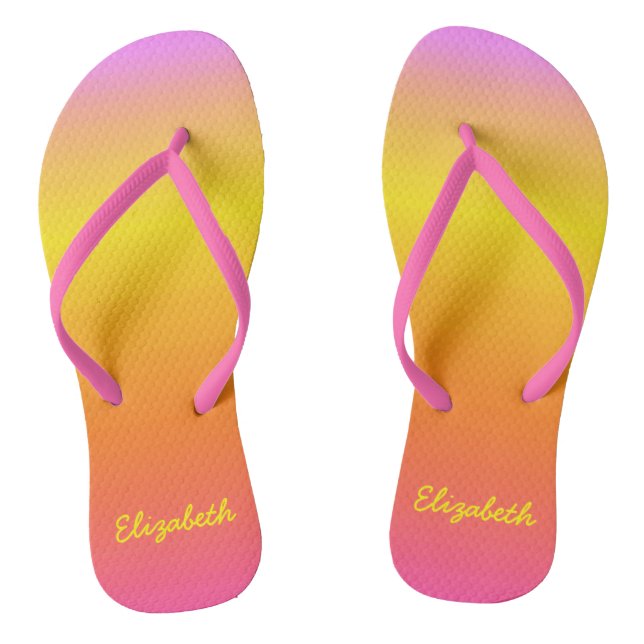 Personalisiert Pink Ombre Flip Flops (Fußbett)