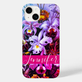 Personalisiert Pink Ombre Orchids Case-Mate iPhone 14 Hülle