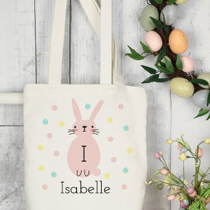 Personalisiert Pink Ostergebläse Polka Dots Tote T Tragetasche