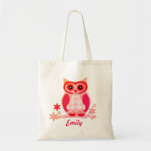 Personalisiert Pink Owl Kinder Tragetasche