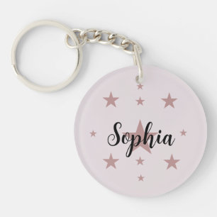 Personalisiert Pink Pastell Star Acryl Schlüsselan Schlüsselanhänger