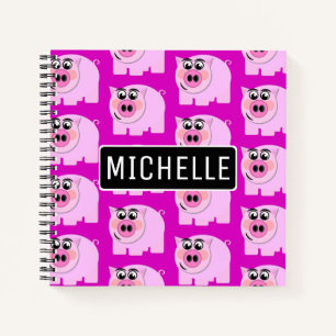 Personalisiert Pink Piggy Notizbuch