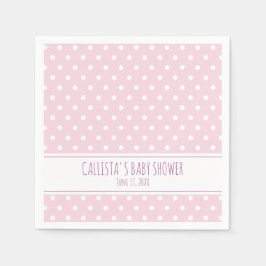 Personalisiert Pink Polka Dot Baby Dusche Serviette