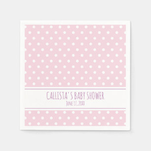 Personalisiert Pink Polka Dot Baby Dusche Serviette