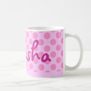 Personalisiert Pink Polka Dots Kaffeetasse