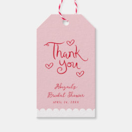 Personalisiert Pink Red Whimsical Danke Geschenkanhänger