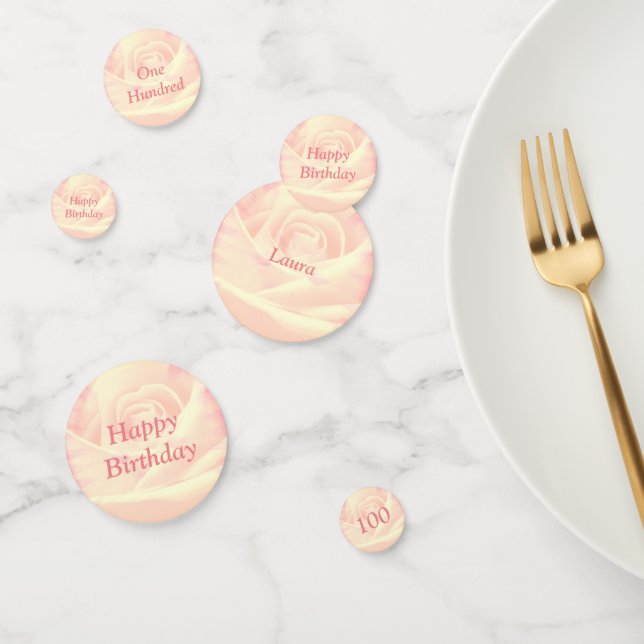 Personalisiert Pink Roses 100. Geburtstag Konfetti (Gruppe)