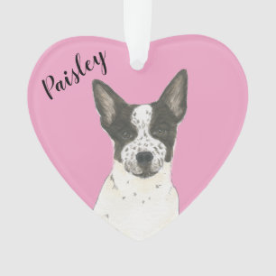 Personalisiert Pink Schwarz-weiß Cattledog Heeler Ornament