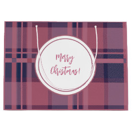Personalisiert Pink Scottish Lady Tartan Pattern Große Geschenktüte