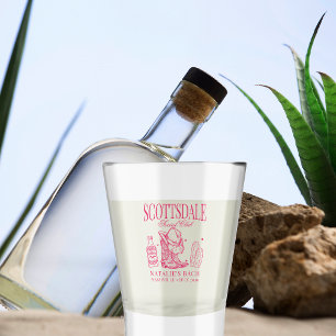 Personalisiert Pink Scottsdale Junggeselinnen-Absc Schnapsglas
