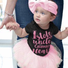 Personalisiert Pink Stole Meine Onkeln Herz Baby Strampler