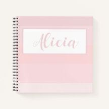 PERSONALISIERT PINK STRIPED DESIGN-Notebook