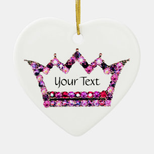 Personalisiert Pink Tiara Keramik Ornament