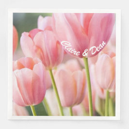 Personalisiert Pink Tulip Napkins Serviette