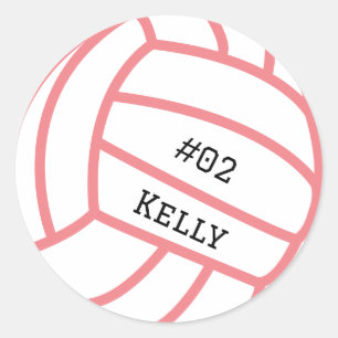 Personalisiert Pink Volleyball Stickers