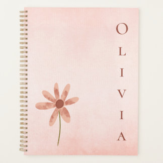 Personalisiert Pink Watercolor Blume Planer