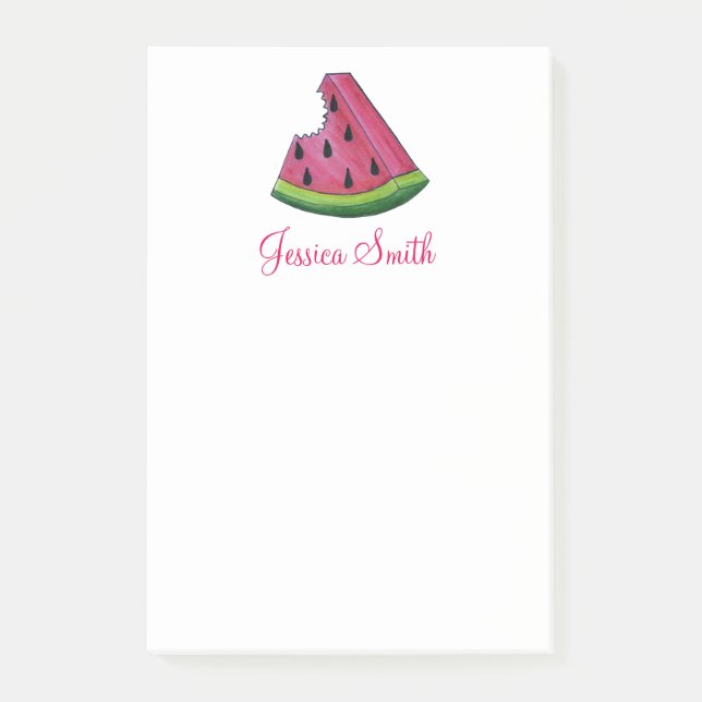 Personalisiert Pink Watermelon Frucht Slice Post Post-it Klebezettel (Vorderseite)