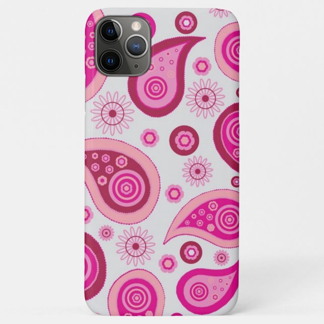 Personalisiert Pink & White Girly Paisley Case-Mate iPhone Hülle (Rückseite)