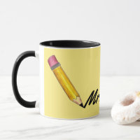 Personalisiert Pink Yellow #2 Pencil School Lehrer