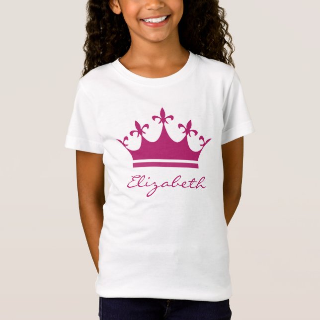 Personalisiert Pinkish Lila Tiara T-Shirt (Vorderseite)