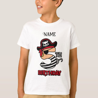 Personalisiert Pirate 5. Geburtstag T - Shirt