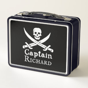 Personalisiert Pirate Captain Metal Lunchbox