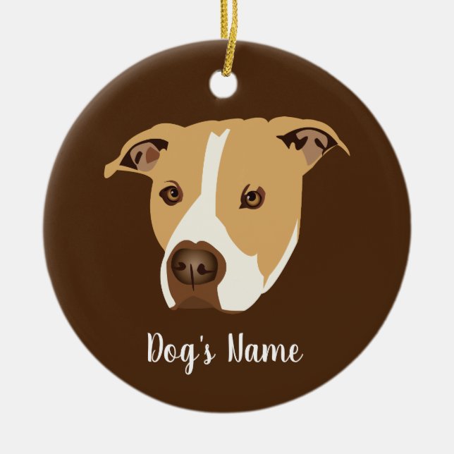Personalisiert Pitbull Keramik Ornament (Vorne)