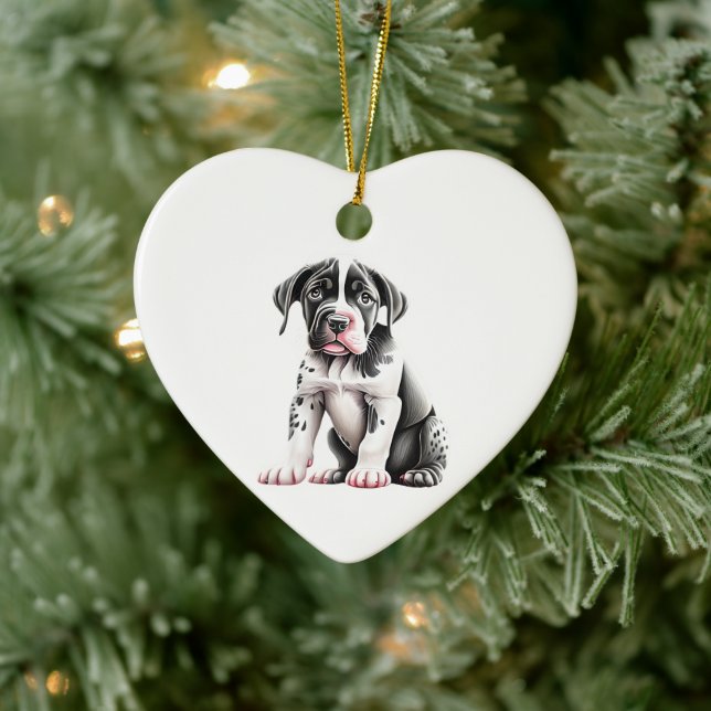 Personalisiert Pointer Puppy Keramik Ornament (Baum)