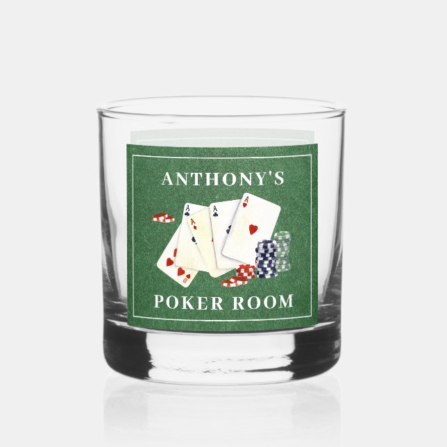 Personalisiert Poker Cards Casino Whiskyglas (Rückseite)