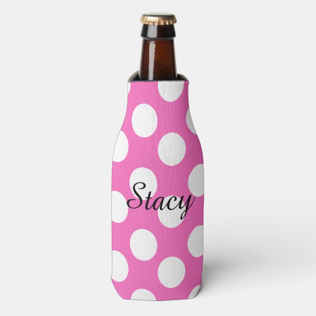 Personalisiert Polka Dot Flasche Cooler Flaschenkühler (Flaschenvorderseite)