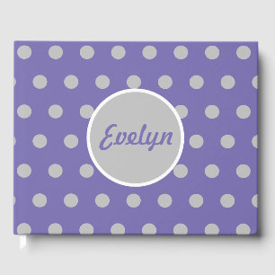 Personalisiert Polka Dot Guest Book (Lavender & Gr Gästebuch