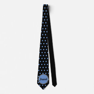 Personalisiert Polka Dot Neck Tie (Black & Baby Bl Krawatte