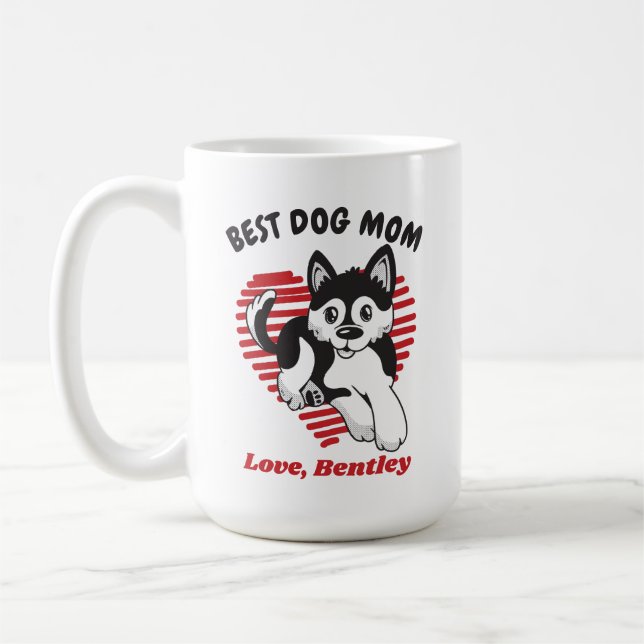 Personalisiert Pomsky Puppy Dog Mama Individuelle  Kaffeetasse (Links)