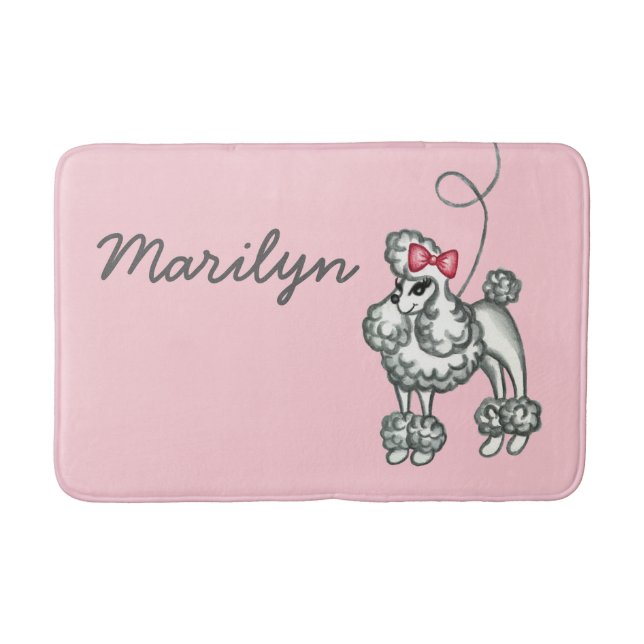 Personalisiert Poodle Bath Mat Badematte (Vorderseite)