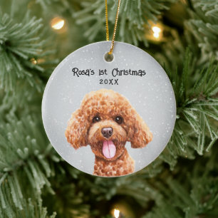 Personalisiert Poodle Keramik Ornament