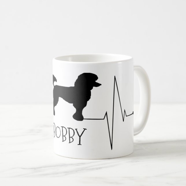 Personalisiert Poodle Liebe Mein Hund Herzschlag Tasse (VorderseiteRechts)