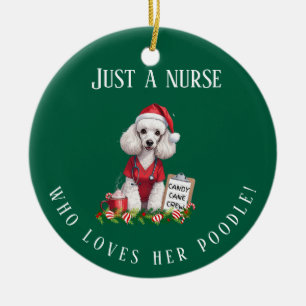 Personalisiert Poodle Nurse Weihnachtsweih Hund Lo Keramik Ornament