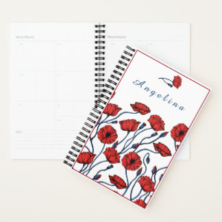 Personalisiert Poppy Blume Bouquet Planer
