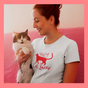 Personalisiert Popular Crazy Cat Lady T-Shirt