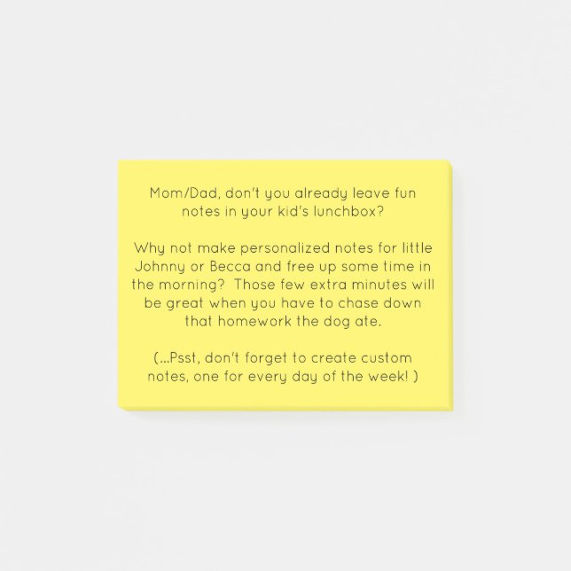 Personalisiert Post-it Klebezettel (Vorderseite)