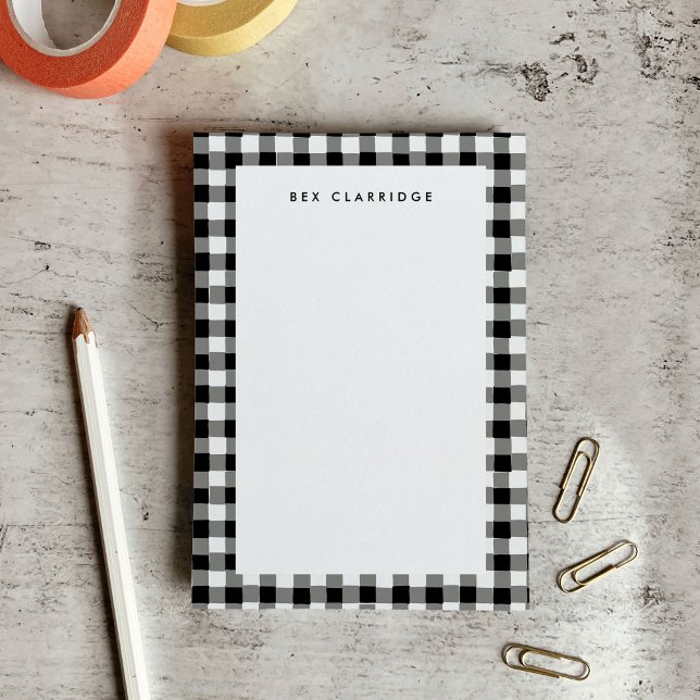Personalisiert Post-it Klebezettel (Black and White Checkered Personalized Post-it Notes)