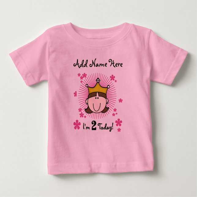 Personalisiert Princess 2. Geburtstagshirt Baby T-shirt (Vorderseite)