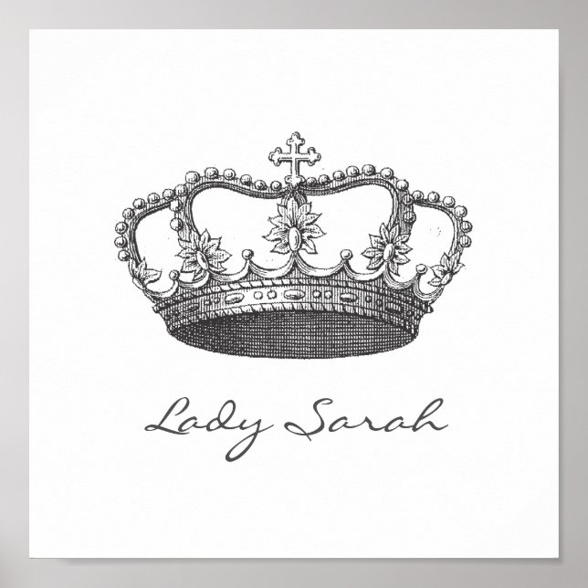 Personalisiert Princess Crown Poster (Vorne)
