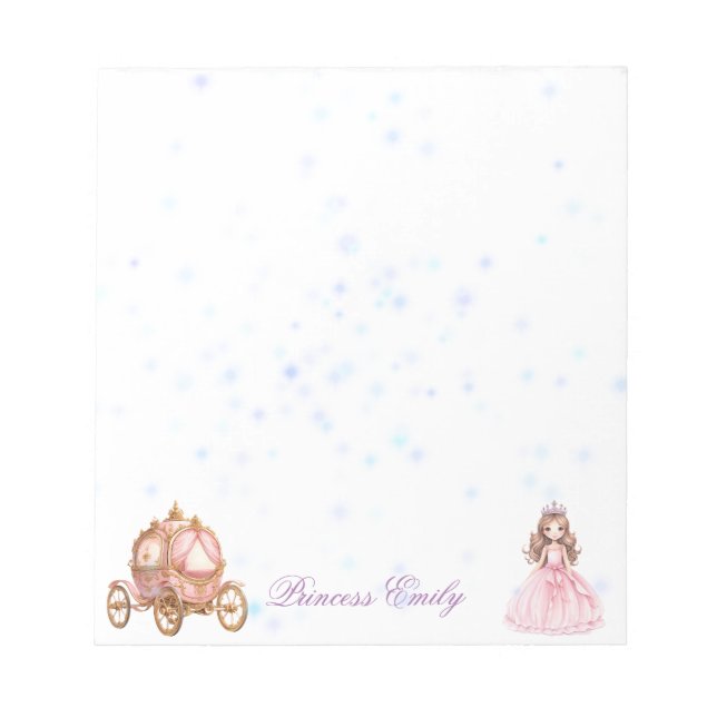 Personalisiert Princess Notepad Notizblock (Vorderseite)