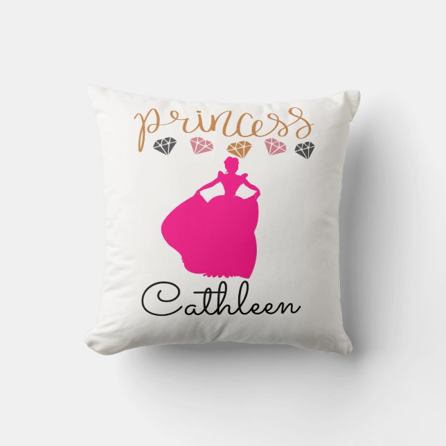 Personalisiert Princess Throw Kissen (Vorderseite)